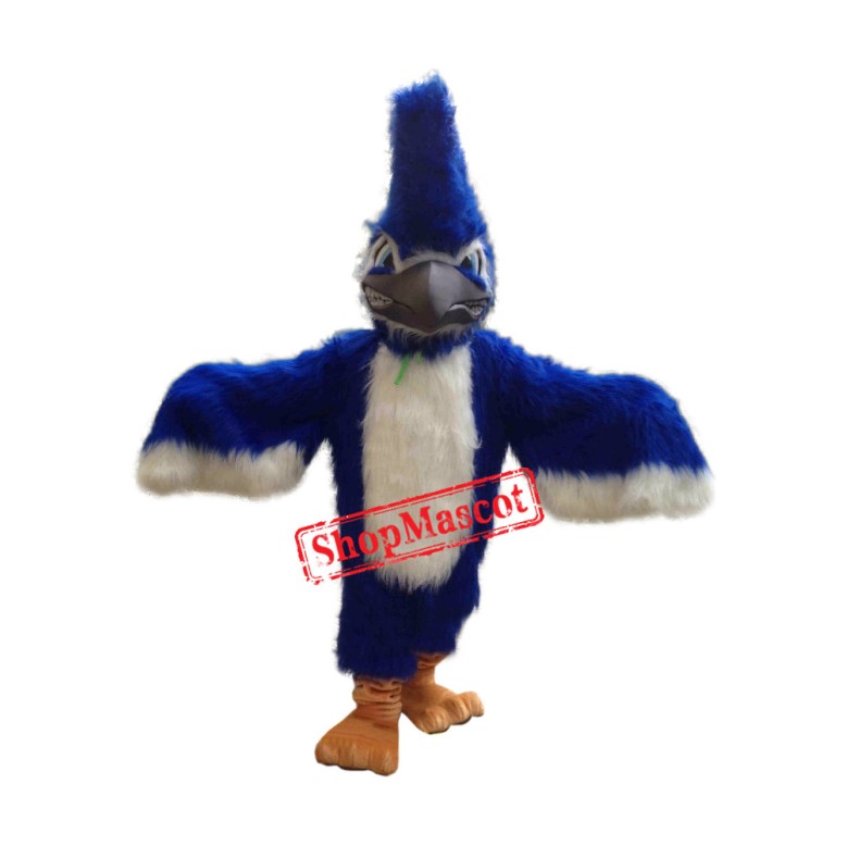 Superb Fierce Blue Jay Mascot Costume
