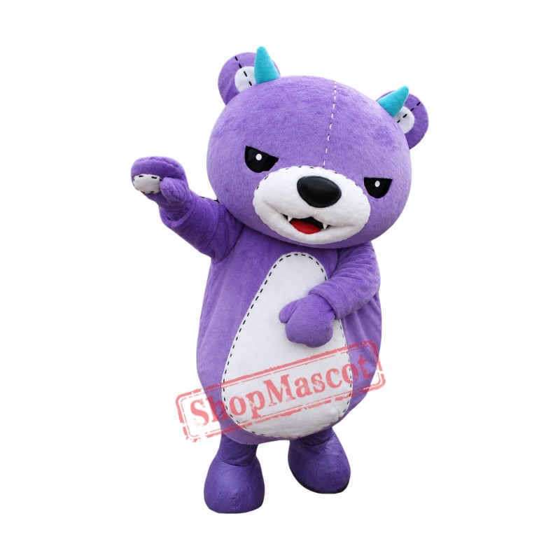 Fierce Purple Bear Mascot Costume