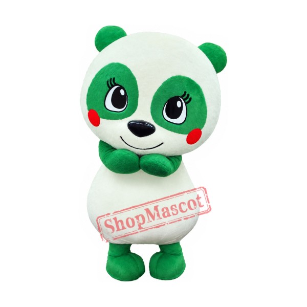 Green Cute Panda Mascot Costume Green Cute Panda Mascot Costume
