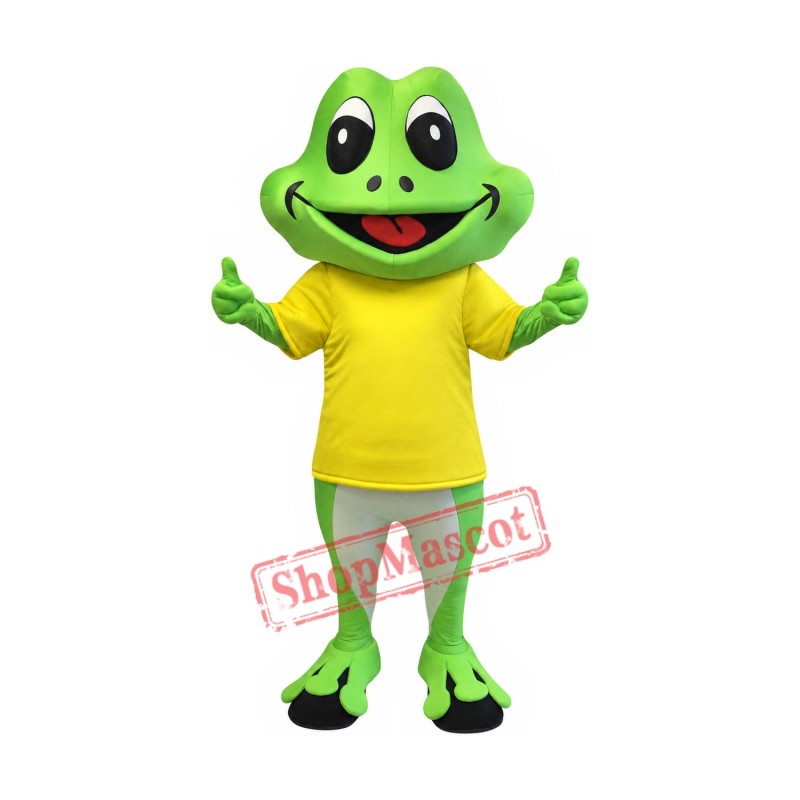 Superb Happy Frog Mascot Costume Superb Happy Frog Mascot Costume