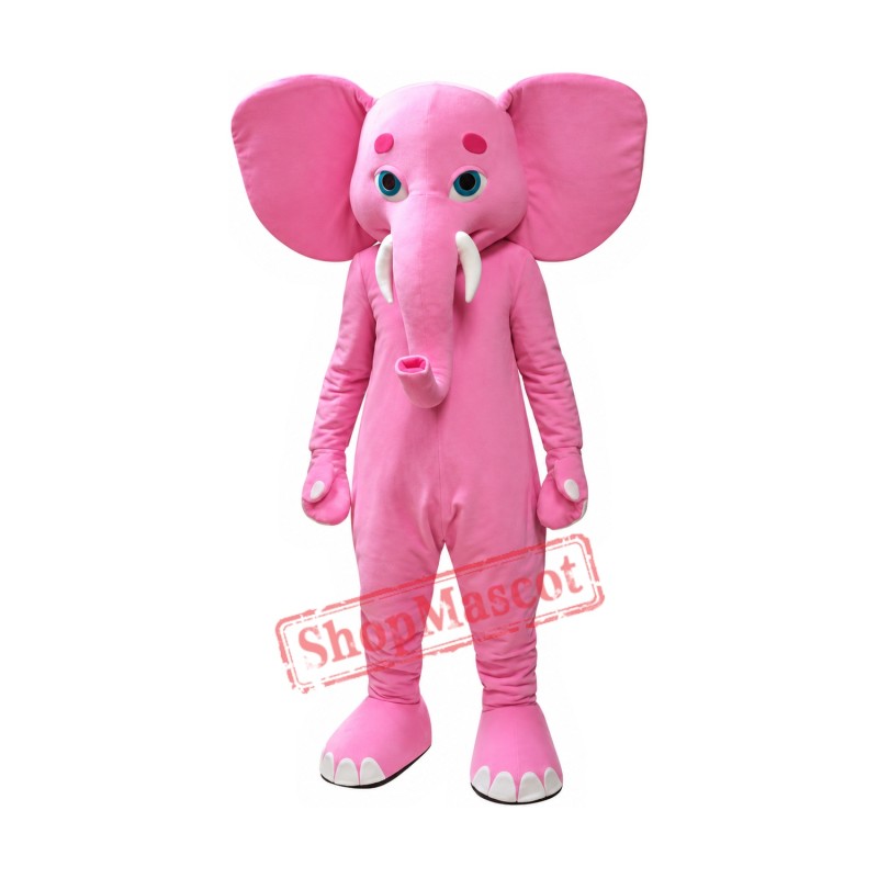 Superb Pink Elephant Mascot Costume Superb Pink Elephant Mascot Costume