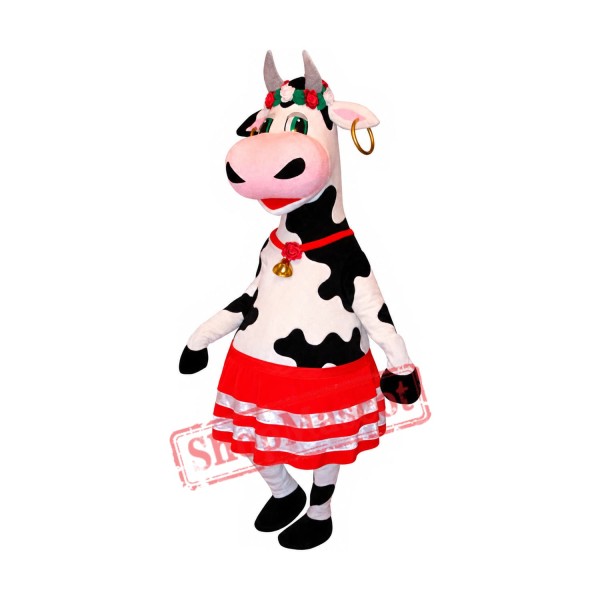 Superb Beautiful Cow Mascot Costume Superb Beautiful Cow Mascot Costume