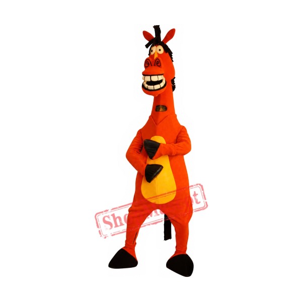 Superb Red Horse Mascot Costume