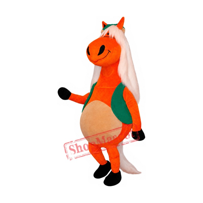 White Temple Hair Horse Mascot Costume White Temple Hair Horse Mascot Costume