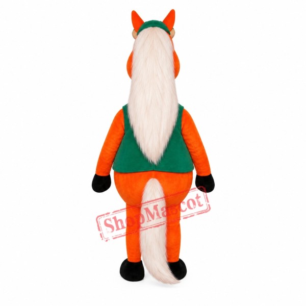 White Temple Hair Horse Mascot Costume White Temple Hair Horse Mascot Costume