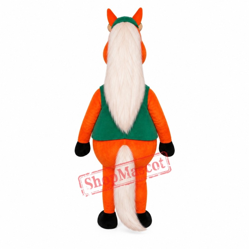 White Temple Hair Horse Mascot Costume White Temple Hair Horse Mascot Costume