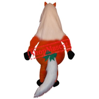White Temple Hair Horse Mascot Costume