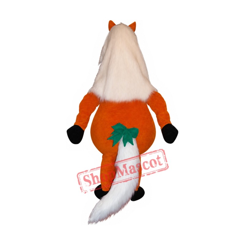 White Temple Hair Horse Mascot Costume White Temple Hair Horse Mascot Costume
