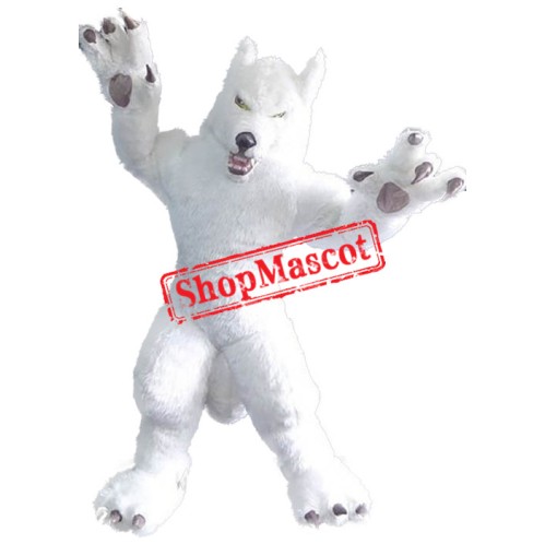 White Wild Wolf Mascot Costume