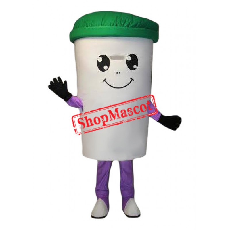 White Recycle Cup Mascot Costume