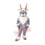Happy Grey Deer Mascot Costume