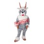 Happy Grey Deer Mascot Costume