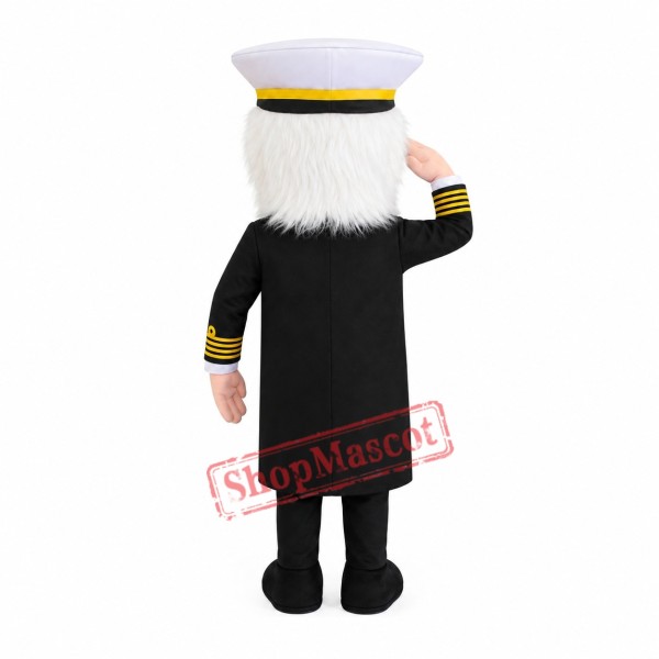 Superb Old Captain Mascot Costume Superb Old Captain Mascot Costume