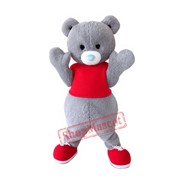 Lovely Grey Bear Mascot Costume Lovely Grey Bear Mascot Costume