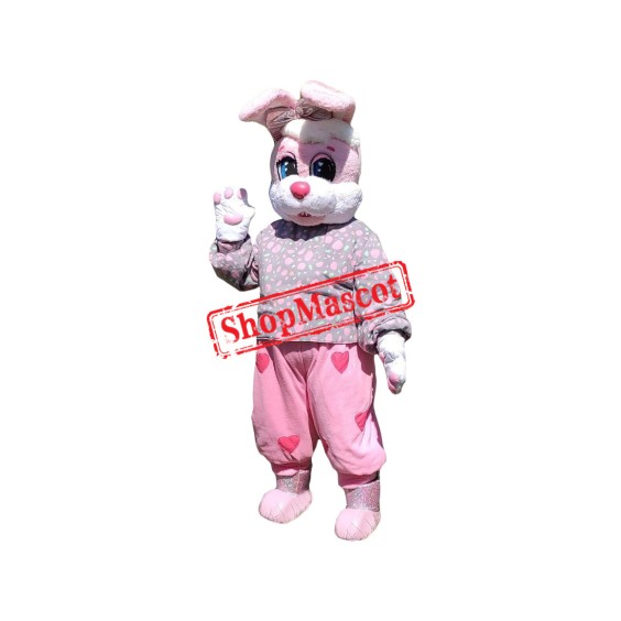 Affordable Cute Pink Rabbit Mascot Costume