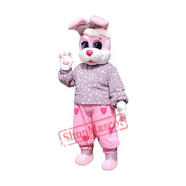 Affordable Cute Pink Rabbit Mascot Costume