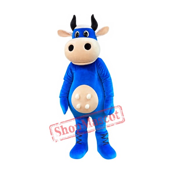 Superb Blue Cow Mascot Costume Superb Blue Cow Mascot Costume