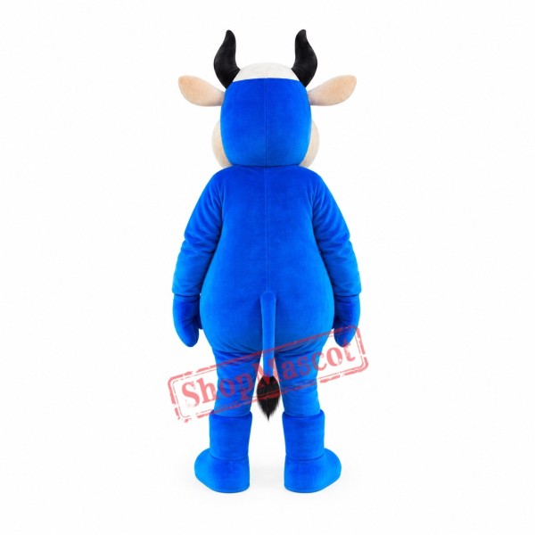 Superb Blue Cow Mascot Costume