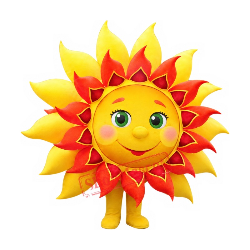 Superb Sun Flower Mascot Costume Superb Sun Flower Mascot Costume