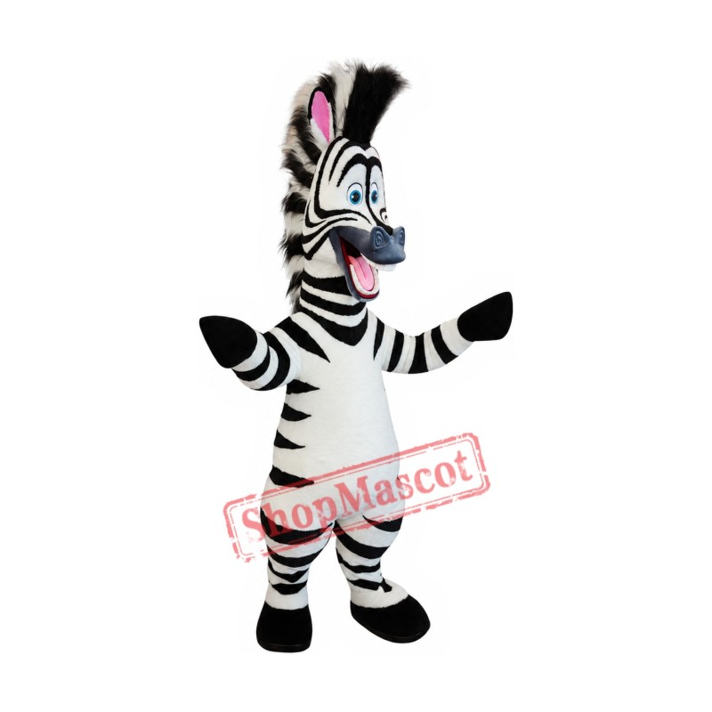 Superb Happy Zebra Mascot Costume Superb Happy Zebra Mascot Costume