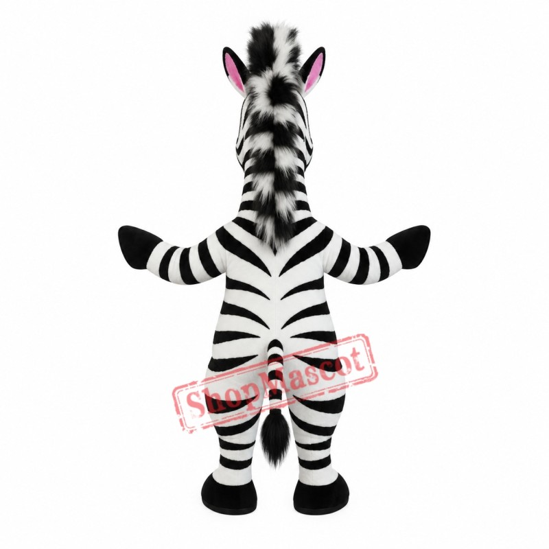 Superb Happy Zebra Mascot Costume Superb Happy Zebra Mascot Costume