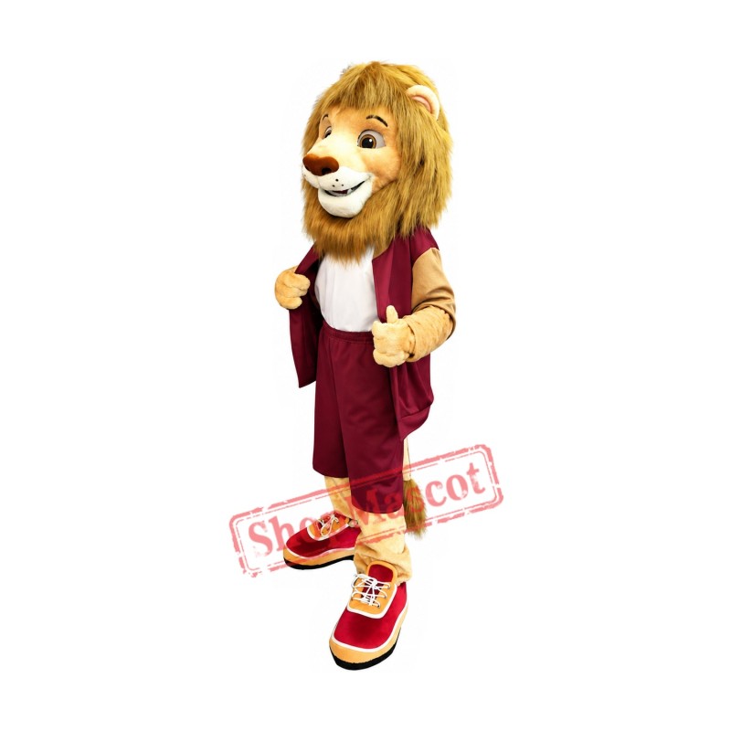 Superb School Lion Mascot Costume Superb School Lion Mascot Costume