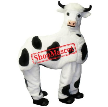 Two Person White Cow Mascot Costume
