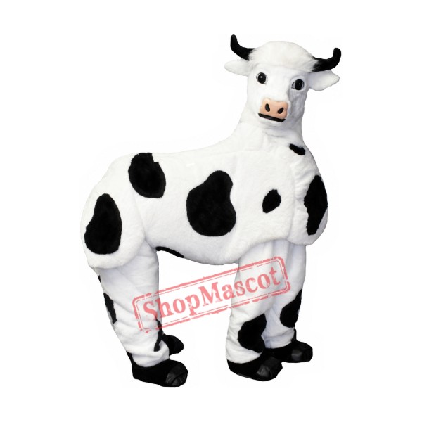 Two Person White Cow Mascot Costume