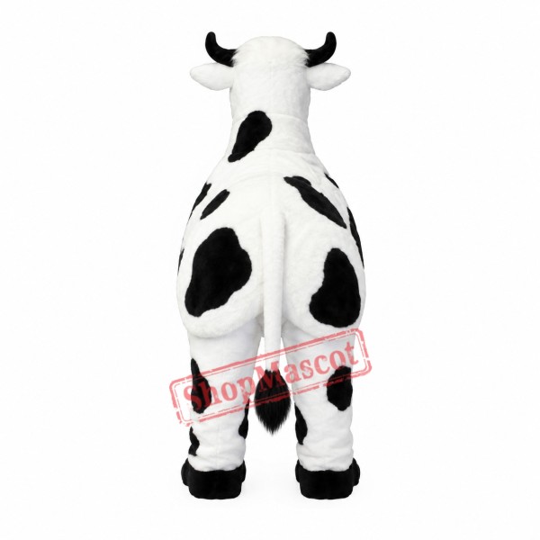 Two Person White Cow Mascot Costume