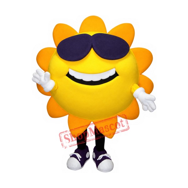 Happy Sun Flower Mascot Costume Happy Sun Flower Mascot Costume