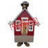 Superb Lightweight Red House Mascot Costume