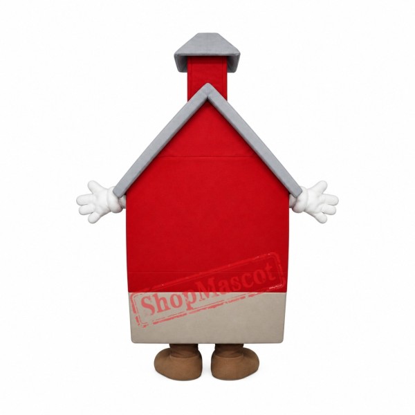 Superb Lightweight Red House Mascot Costume Superb Lightweight Red House Mascot Costume