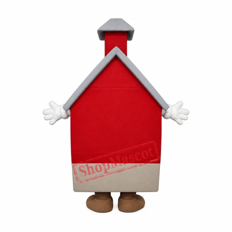 Superb Lightweight Red House Mascot Costume Superb Lightweight Red House Mascot Costume