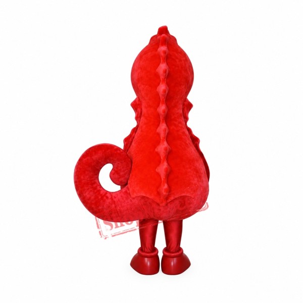 Superb Red Seahorse Mascot Costume Superb Red Seahorse Mascot Costume