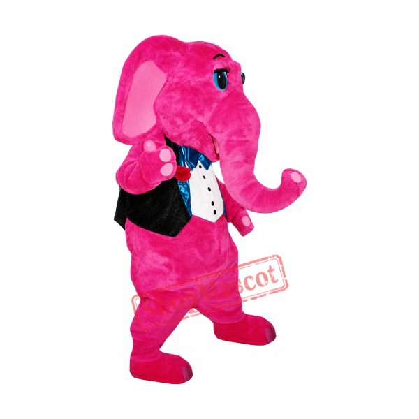 Friendly Pink Elephant Mascot Costume