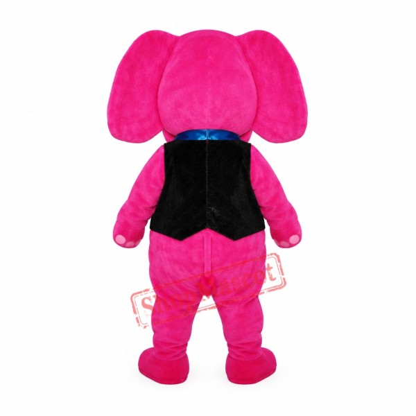 Friendly Pink Elephant Mascot Costume