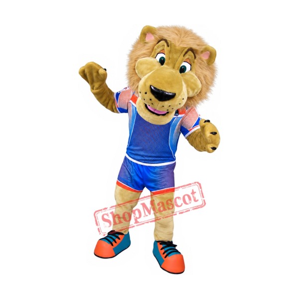 Friendly College Lion Mascot Costume Friendly College Lion Mascot Costume