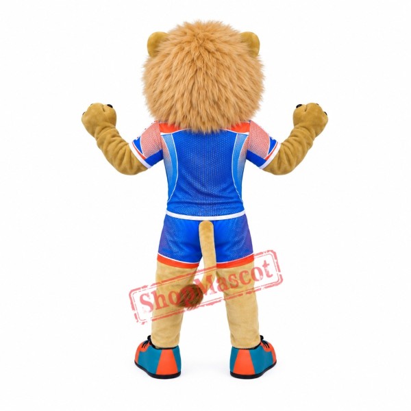 Friendly College Lion Mascot Costume