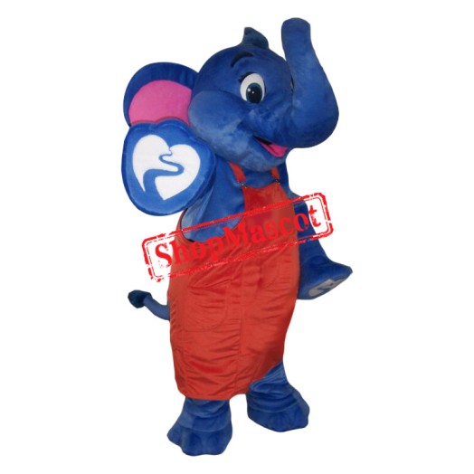 Friendly Blue Elephant Mascot Costume