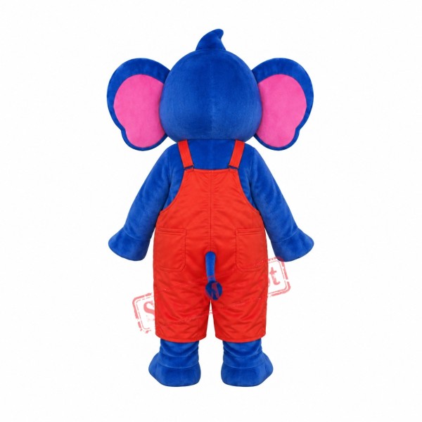 Friendly Blue Elephant Mascot Costume