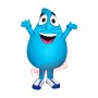 Superb Blue Water Drop Mascot Costume