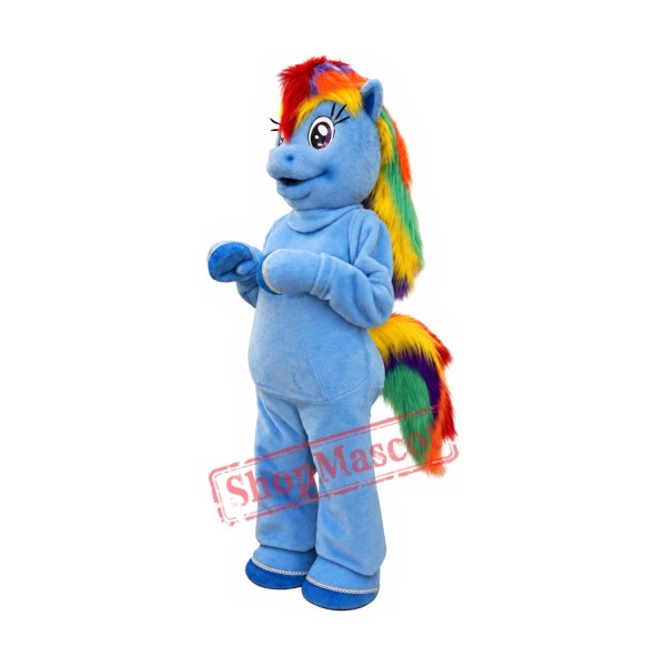 Rainbow Pony Mascot Costume Rainbow Pony Mascot Costume