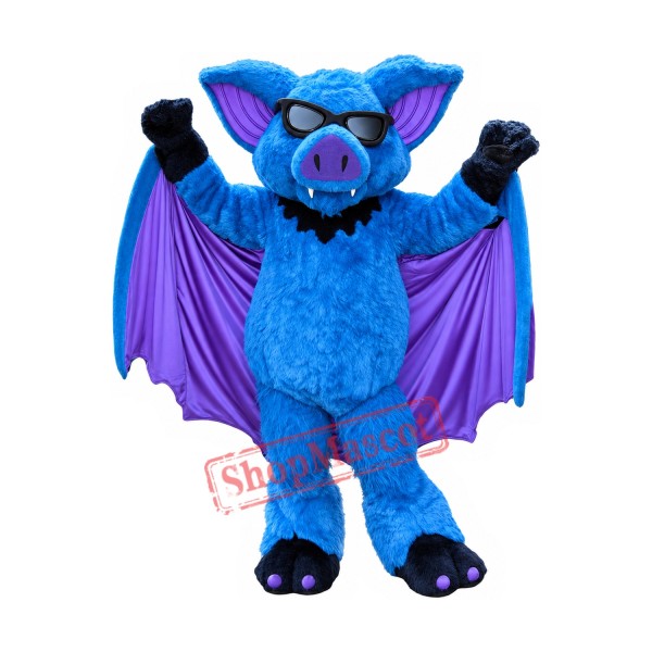 Blue Bat Mascot Costume