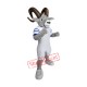 Power Grey Ram Mascot Costume Power Grey Ram Mascot Costume