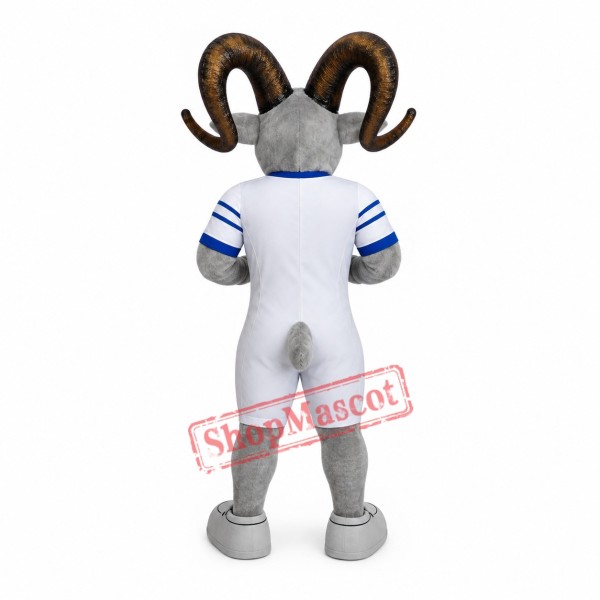 Power Grey Ram Mascot Costume Power Grey Ram Mascot Costume