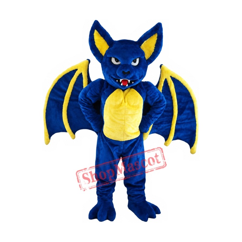 Fierce Blue Bat Mascot Costume Fierce Blue Bat Mascot Costume