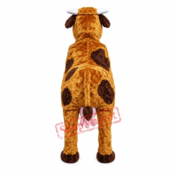 Brown & White Two-Man Cow Mascot Costume Brown & White Two-Man Cow Mascot Costume
