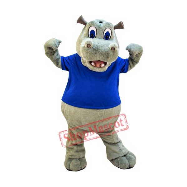 Power Hippo Mascot Costume