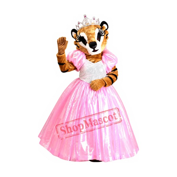 Beautiful Tiger In A Dress Mascot Costume Beautiful Tiger In A Dress Mascot Costume