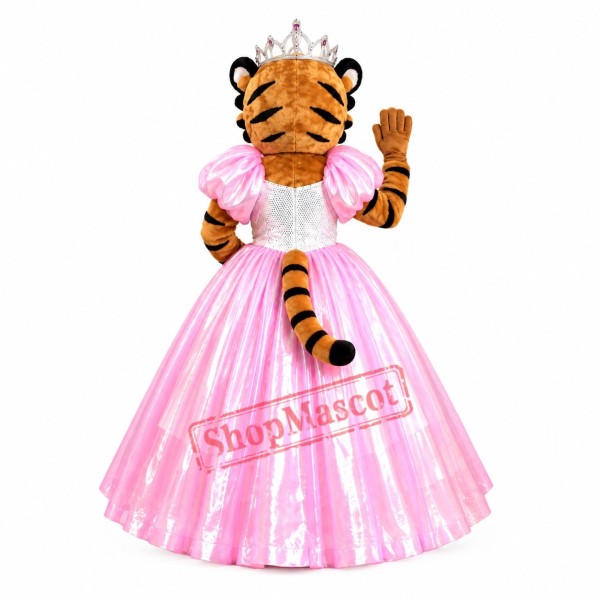 Beautiful Tiger In A Dress Mascot Costume